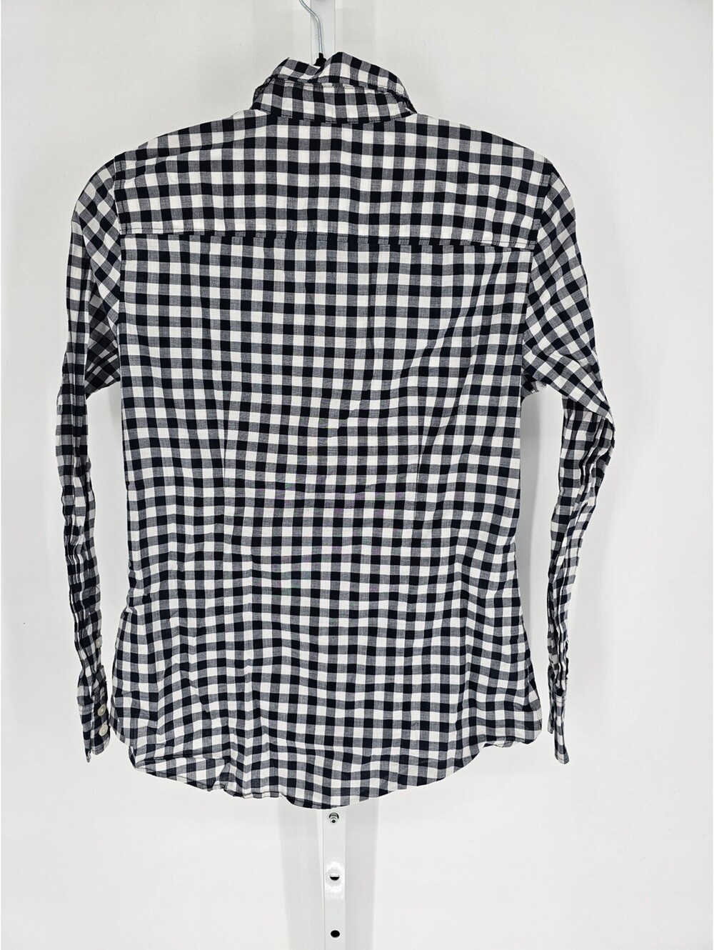 J Crew Womens Sz S 100% Cotton Long Sleeve Button Up Shirt Buffalo Plaid Black - Picture 5 of 5